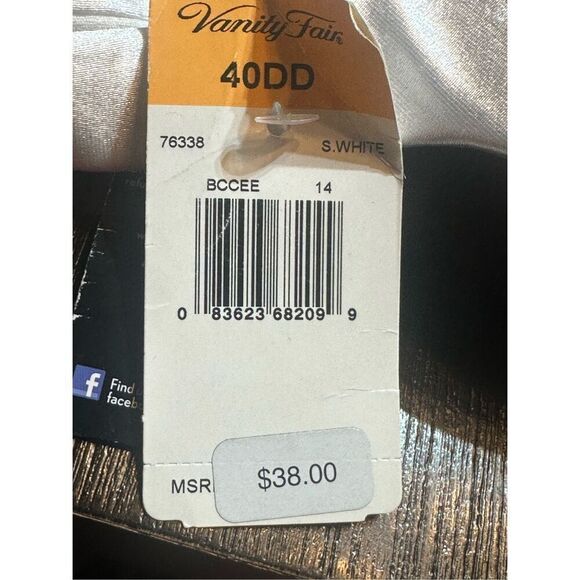 Vanity Fair NWT size 40DD white Full Figure Underwire Bra Illumination - Picture 3 of 5